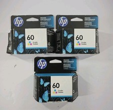 Lot Of 3  Genuine HP 60 Tri- Color Ink Cartridges Exp: 05/2023 Sealed  picture