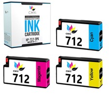 3-Pack Compatible HP 712 Color Ink Cartridges for DesignJet T210 T250 T630 T650 picture