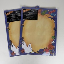 Vintage American Greetings Halloween Pumpkin Computer Stationery 50 Sheets picture