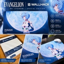 EVANGELION x WALLHACK SP-005 Rei Ayanami Neon Genesis Evangelion Glasspad NEW picture
