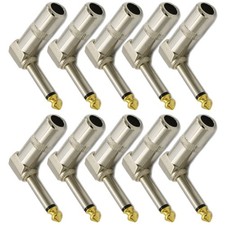 10PCS 1/4 TS Right Angle Mono Phone Plug ideal for professionals and enthusiasts picture