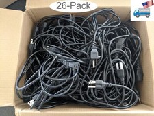 LOT 26pcs: USED Computer/Monitor/Printer 3prong Cables US safety AC Power Cords picture