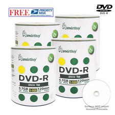 400 Pcs Smartbuy Blank DVD-R DVDR 16X 4.7GB White Top Storage Recordable Disc picture