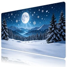 Night Starry Sky Full Moon Winter Forest Mat for Keyboard and Mouse Desk Pad picture