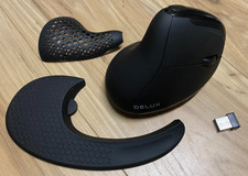 DELUX Seeker Ergonomic Vertical Wireless Mouse with OLED Screen-Dongle -Tested picture