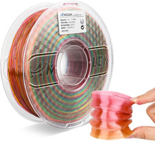 TPU 3D Printer Filament, Transparent Multicolor Rainbow TPU 1.75Mm, Color Change picture