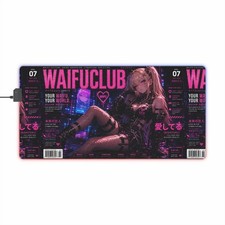 Waifu Club Cyberpunk Anime Girl LED Gaming Mouse Pad | Streamer Girl Y2K JDM picture