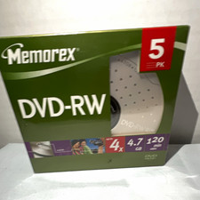 Memorex DVD-RW Rewritable Discs 4.7GB 4x 120 Min 5-Pack Jewel Case picture
