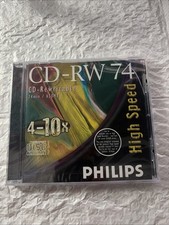 Philips CD-RW 74, Highspeed, Music, Audio Blank Recordable, Re-Writable, NEW B10 picture