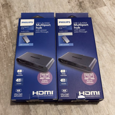 ( 2 pak Philips USB-C to HDMI Type-C Hub 4K Ultra HD Multiport w/ Power Delivery picture
