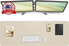 Protector escritorio cuero pu antideslizante impermeable oficina Beige picture