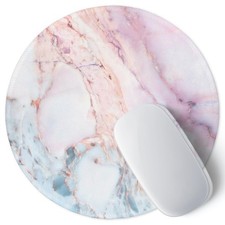 Marble Round Mouse Pad Pink Marble Customized Premium-Textured Washable Deskt... picture