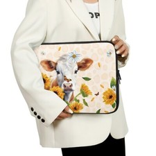 Cute Cow And Sunflowers Daisies 10-17
