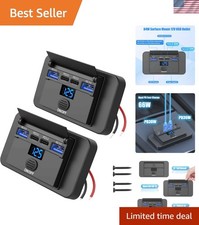 2 Pack 12V USB Outlet Surface Mount 4 Port with Voltmeter, Dual PD 36W and QC... picture