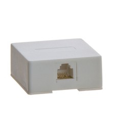 1 Port Telephone Surface Mount Box RJ12 6P6C White Phone Line Keystone Wall Box picture