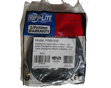Tripp Lite Displayport to Displayport Cable 4k with Latches 10 Ft Black P580-010 picture
