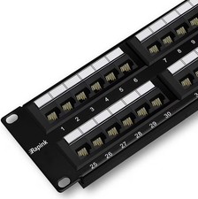 Rapink Patch Panel 48 Port Cat6 10G Support, Network Patch Panel UTP 19-Inch picture