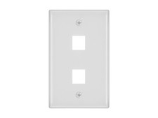 (12 PCS.) MONOPRICE P/N 6727. SINGLE GANG WALL PLATE, 2 HOLE, WHITE. NOS/NIB. picture