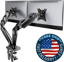 Soporte para monitor doble: soporte Vesa giratorio para montaje en escritorio. picture