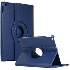 Leather Flip 360 Rotating Portfolio Stand Case for iPad Mini 4, Mini 5 DARK BLUE picture