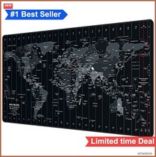 Large Gaming Mouse Pad XXL Extended Desk Mat 35.4x15.7 Inch World Map Non Slip picture