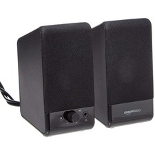 Amazon Basics Computer Speakers for Desktop Laptop PC, AC Powered, Black picture