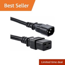 CablesAndKits C14 to C19 Power Cord 10ft, 14 AWG, 15A/250V, Black | Heavy Dut... picture