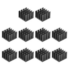 14x14x10mm Thermal Sticky Aluminum Heatsink Electronic Radiators Black 10 Pcs picture