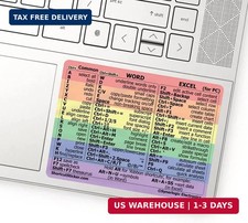 Synerlogic Word/Excel Windows Shortcut Sticker | Reference Guide Keyboard Shortc picture