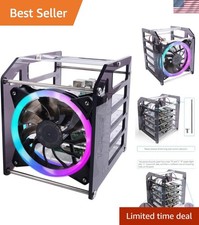 Elegant 4-Layer Raspberry Pi Stackable Case with RGB Cooling Fan - Mini ITX picture