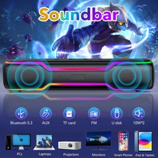 20W Bluetooth RGB Gaming Computer Speaker Deep Bass for PC Laptop TWS Sound Bar picture
