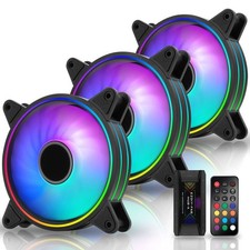EZDIY-FAB Moonlight 120mm ARGB Case Fans 3-Pack Fan Hub X Remote Aura Sync picture