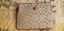 COACH Signature Tablet Case Pink Edging NWT picture
