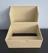 Vintage Sony Floppy Disk Storage Case Holder Box Beige Plastic Organizer picture