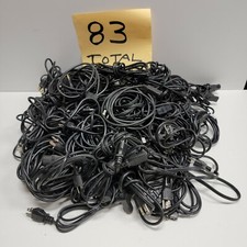 NICE LOT OF 83 - EXCELLENT Mixed Desktop Computer 3 Prong Power Cord Mostly 6FT picture
