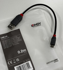 Lindy USB 2.0 Type A to Micro-B Cable (Anthra Line), 0.2m - 36730 picture