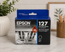 Genuine Epson 127XL Black Ink Cartridge T127120 OEM Sealed Expired 08/2023 picture