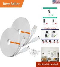 Long Flat USB C Extension Cables - 30ft, Perfect for Home Security Devices picture
