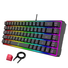 60% Wired Gaming Keyboard, 68 Keys, Black picture