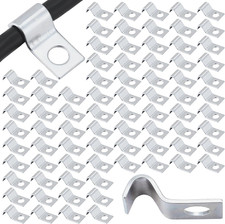 100 Piezas Clips Tornillo Cable 1 4 Pulgadas Zinc Steel Para Exterior Pared picture