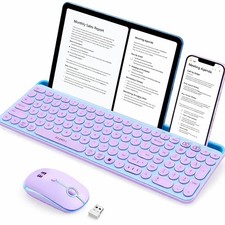 Dual Connection Bluetooth USB Keyboard Mouse Combo for iPad Tablet Laptop PC picture