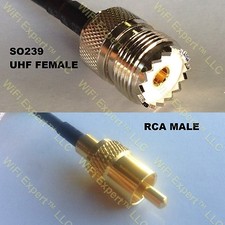 USA-CA LMR240 SO239 UHF FEMALE to RCA MALE Coaxial RF Pigtail Cable picture