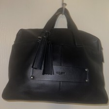 DELSEY Paris Black Leather Tassels Messenger Bag/Laptop Zip Top  Briefcase picture