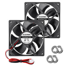 2Pcs 9225 92Mm X 25Mm 12V DC Brushless Computer Case Fan 12 Volt 2Pin Dual Ball picture