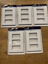 BOX OF 5 Leviton Decora Plus Screwless Snap-On Wallplate 3-Gang White 80311-W picture