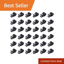 Swpeet 3/8 Inch Nylon R-Type Cable Clips Black, 60 Pack with Screws picture
