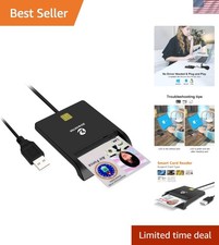 Compact USB Smart Card Reader - Supports CAC Chips & Multiple OS Compatibility picture