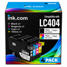 Ink .com compatible LC404 Ink Cartridge 4 Pack High Yield for Brother printers picture