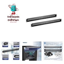 Sturdy 1U Black Patch Panels - 24-Port Ethernet Solution for Efficient Cabling picture