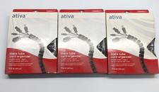 LOT OF 3 Ativa Cable Management Black Tube Cord Organizer 77.6 in CM07B 207-694 picture